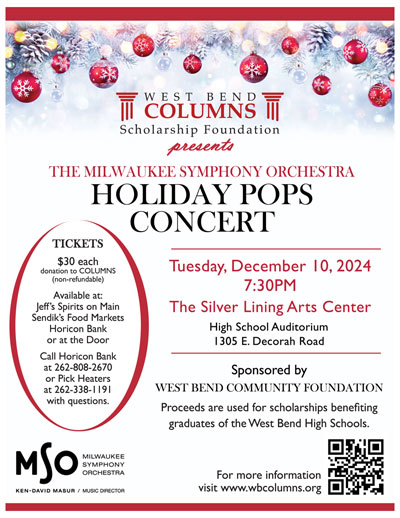 Thumbnail of the Columns Holiday Pops Concert Flyer featuring the Milwaukee Symphony Orchestra